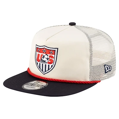 Men's New Era Cream USMNT Retro Golfer Snapback Hat