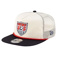 Men's New Era Cream USMNT Retro Golfer Snapback Hat