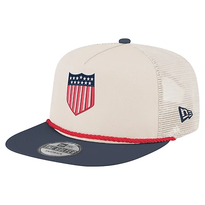 Men's New Era  Cream USMNT 1913 Retro Golfer Snapback  Hat