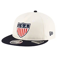 Men's New Era Cream USMNT Retro-Crown 9FIFTY Adjustable Hat