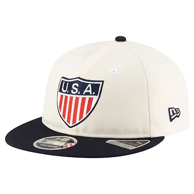 Men's New Era Cream USMNT Retro-Crown 9FIFTY Adjustable Hat