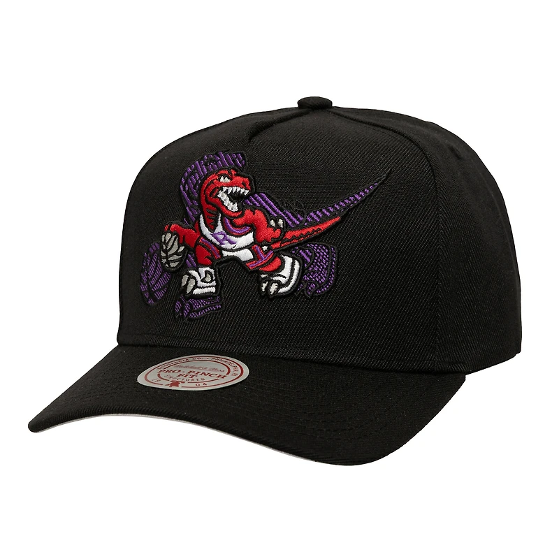 Men's Mitchell & Ness  Black Toronto Raptors Tilted Pro Pinch Adjustable Hat
