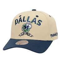 Men's Mitchell & Ness Cream/Navy Dallas Mavericks NBA Champions Soul Legacy Defined Pro Crown Snapback Hat