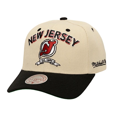 Men's Mitchell & Ness  Cream New Jersey Devils Soul Legacy Defined Two-Tone Pro Crown Adjustable Hat