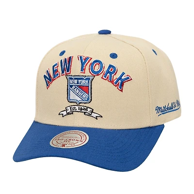 Men's Mitchell & Ness  Cream New York Rangers Soul Legacy Defined Two-Tone Pro Crown Adjustable Hat