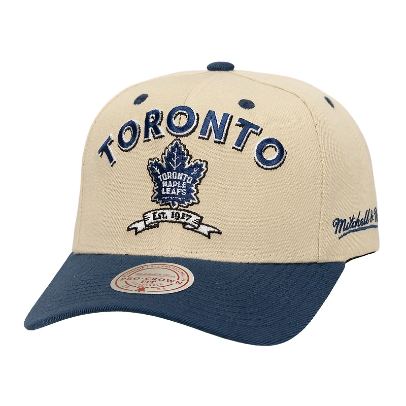 Men's Mitchell & Ness  Cream Toronto Maple Leafs Soul Legacy Defined Two-Tone Pro Crown Adjustable Hat