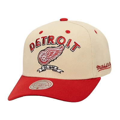Men's Mitchell & Ness  Cream Detroit Red Wings Soul Legacy Defined Two-Tone Pro Crown Adjustable Hat