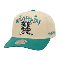 Men's Mitchell & Ness  Cream Anaheim Ducks Soul Legacy Defined Two-Tone Pro Crown Adjustable Hat
