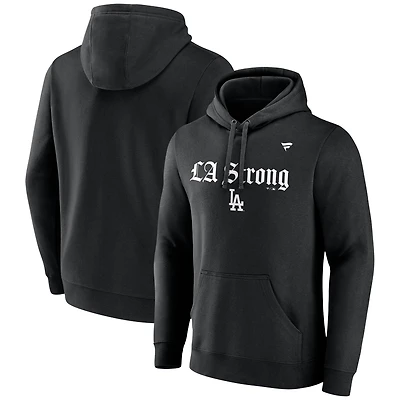 Unisex Fanatics  Black Los Angeles Dodgers LA Strong Fleece Pullover Hoodie