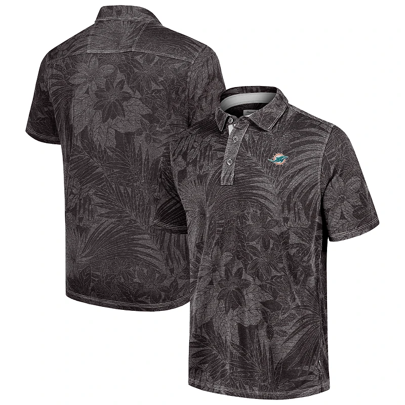 Men's Tommy Bahama Black Miami Dolphins Sport Santiago Paradise Polo