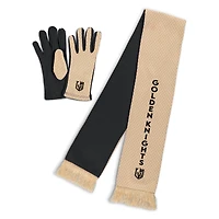Women's WEAR by Erin Andrews Vegas Golden Knights Tonal Microcheck Scarf & Glove Set