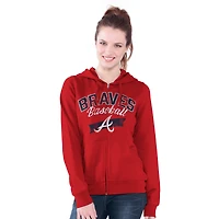 Women's G-III 4Her by Carl Banks  Red Atlanta Braves Wild Cat Full-Zip Hoodie