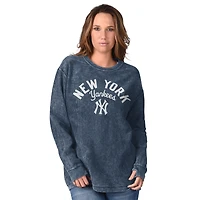Women's G-III 4Her by Carl Banks Navy New York Yankees Comfy Cord Pullover Sweatshirt