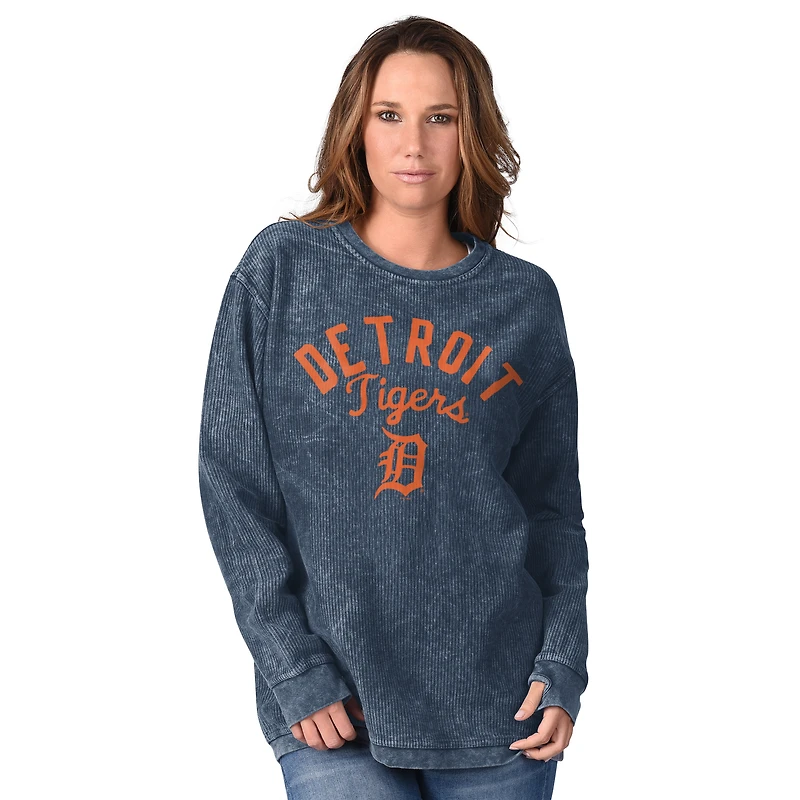 Women's G-III 4Her by Carl Banks Navy Detroit Tigers Comfy Cord Pullover Sweatshirt