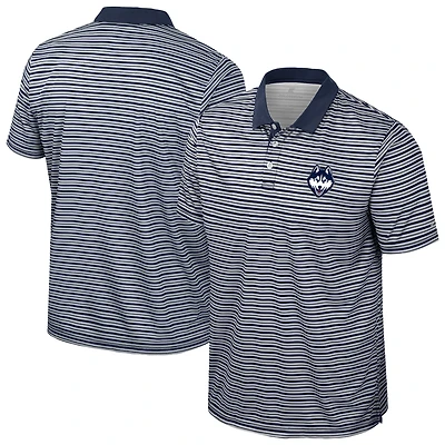 Men's Colosseum Navy UConn Huskies Striped Polo