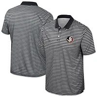 Men's Colosseum Black Florida State Seminoles Striped Polo