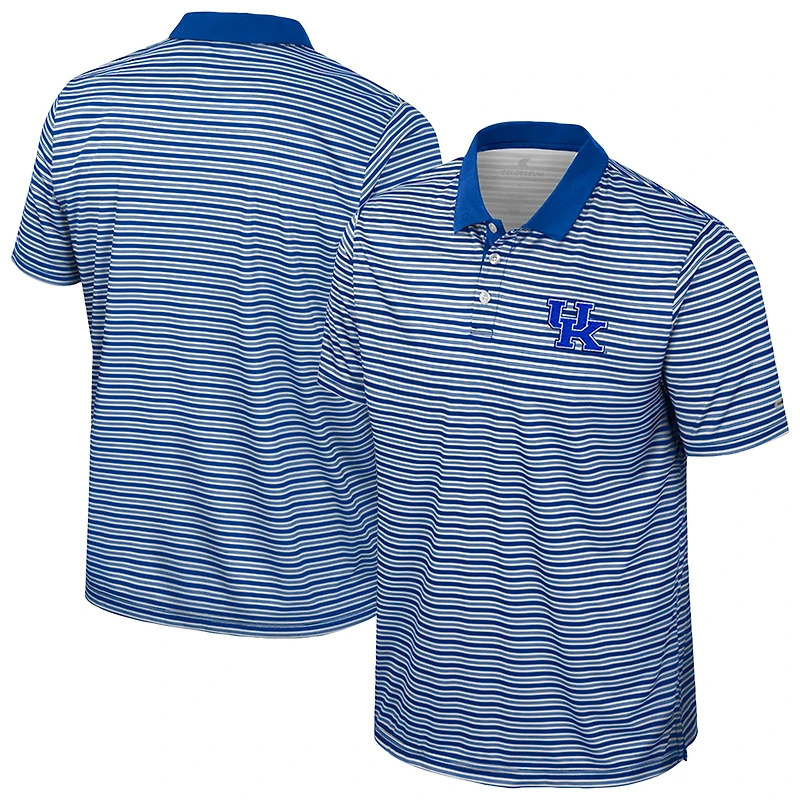 Men's Colosseum Royal Kentucky Wildcats Striped Polo
