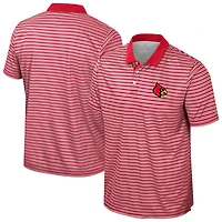 Men's Colosseum Red Louisville Cardinals Striped Polo