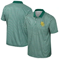 Men's Colosseum Green Baylor Bears Striped Polo