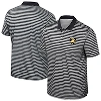 Men's Colosseum Black Army Black Knights Striped Polo