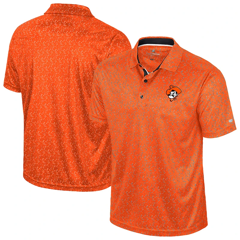 Men's Colosseum Orange Oklahoma State Cowboys Sublimated Golf Polo