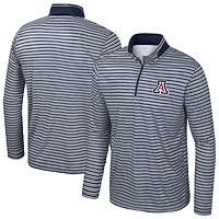 Men's Colosseum Navy Arizona Wildcats Striped Quarter-Zip Top