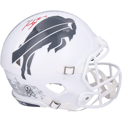 James Cook Buffalo Bills Autographed Riddell 2024 Salute To Service Speed Authentic Helmet