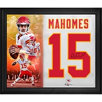 Patrick Mahomes Kansas City Chiefs Autographed Framed 20" x 24" White Jersey Number Collage
