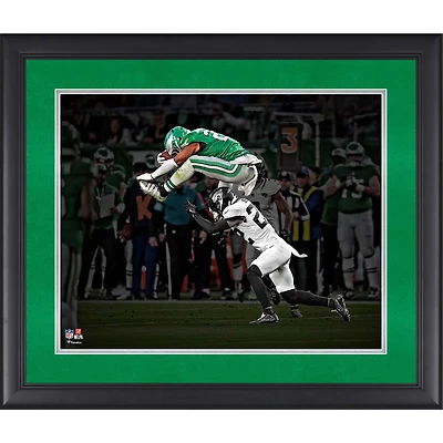 Saquon Barkley Philadelphia Eagles Framed 16” x 20” Week 9 vs. Jacksonville Jaguars Reverse Hurdle Photograph