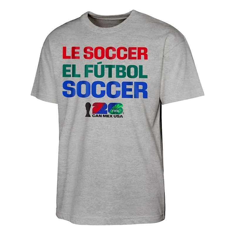 Men's Heather Gray FIFA World Cup 2026 Host Language T-Shirt