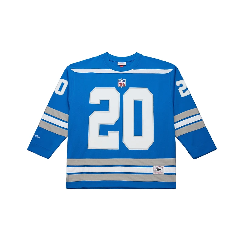 Men's Mitchell & Ness Barry Sanders Blue Detroit Lions Maxxed Out Fashion Hockey Jersey