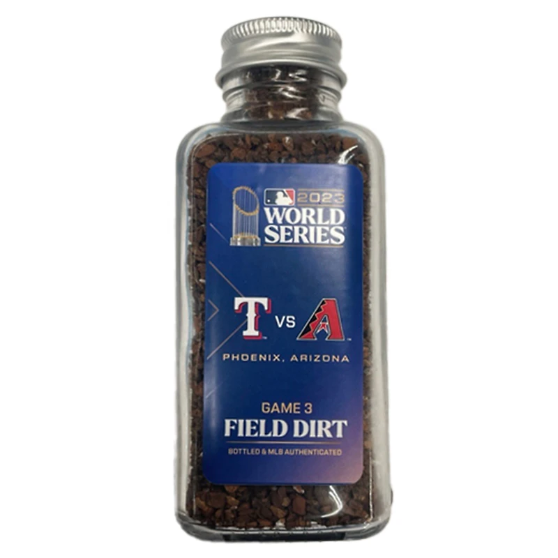 Texas Rangers vs. Arizona Diamondbacks 2023 World Series Game Game-Used Dirt Jar