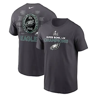 Men's Nike Anthracite Philadelphia Eagles Super Bowl LIX Champions Roster T-Shirt