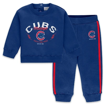 Newborn WEAR by Erin Andrews  Royal Chicago Cubs Fleece Crewneck and Pants Set
