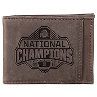 Ohio State Buckeyes College Football Playoff 2024 National Champions Front Pocket Bi-Fold Wallet with Money Clip