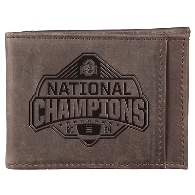 Ohio State Buckeyes College Football Playoff 2024 National Champions Front Pocket Bi-Fold Wallet with Money Clip