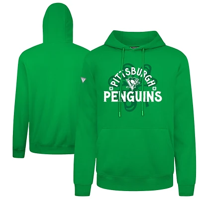 Men's Levelwear  Green Pittsburgh Penguins St. Patrick's Day Podium Shamrock Pullover Hoodie