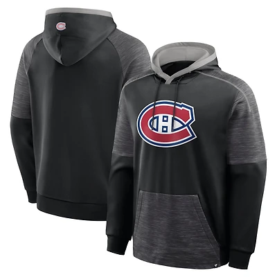 Men's Fanatics Black Montreal Canadiens Goaltender Defender Raglan Pullover Hoodie