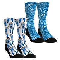 Youth Rock Em Socks Alex Anzalone Detroit Lions 2-Pack Reverse Hurdle Crew Socks Set