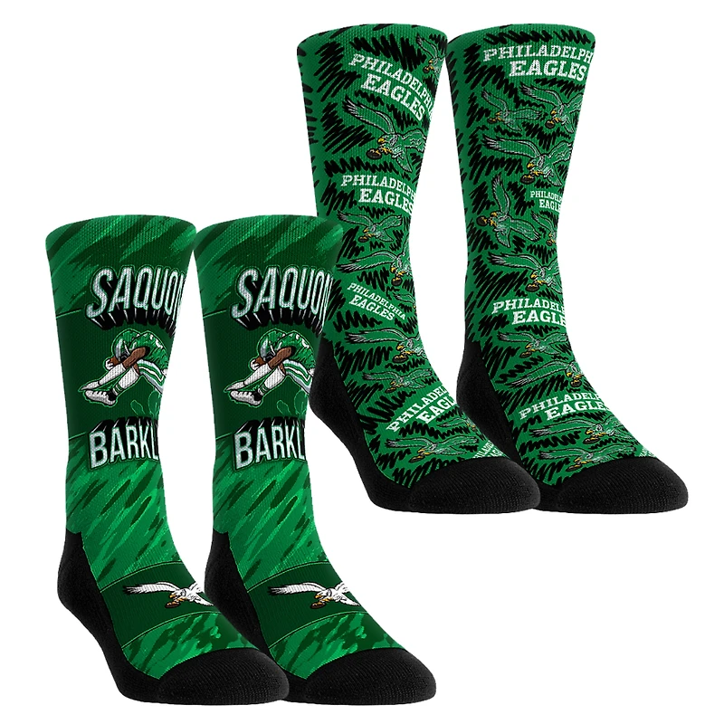 Youth Rock Em Socks Saquon Barkley Philadelphia Eagles 2-Pack Reverse Hurdle Crew Socks Set