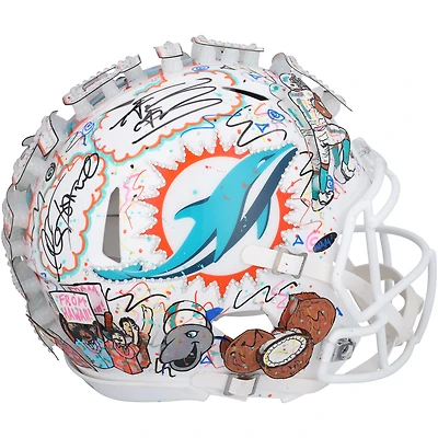 Tua Tagovailoa Miami Dolphins Autographed Riddell Speed Authentic Helmet - Art by Charles Fazzino - NR81050441