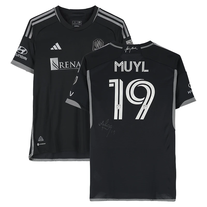 Alex Muyl Nashville SC Autographed Match-Used #19 Black adidas Jersey from the 2024 MLS Season - Size L