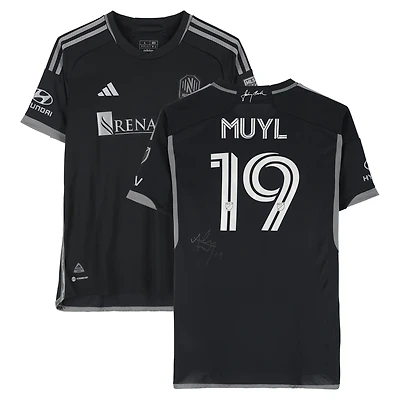 Alex Muyl Nashville SC Autographed Match-Used #19 Black adidas Jersey from the 2024 MLS Season - Size L
