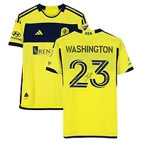 Taylor Washington Nashville SC Autographed Match-Used #23 Yellow adidas Jersey from the 2024 MLS Season - Size M