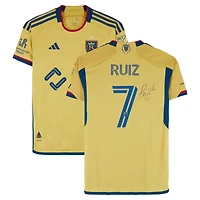 Pablo Ruiz Real Salt Lake Autographed Match-Used #7 Gold adidas Jersey from the 2024 MLS Season - Size S