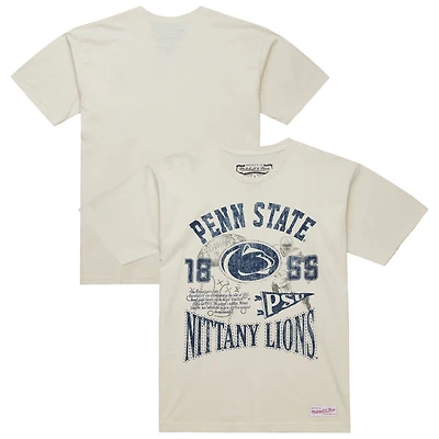Men's Mitchell & Ness  Cream Penn State Nittany Lions Heritage Scholar T-Shirt