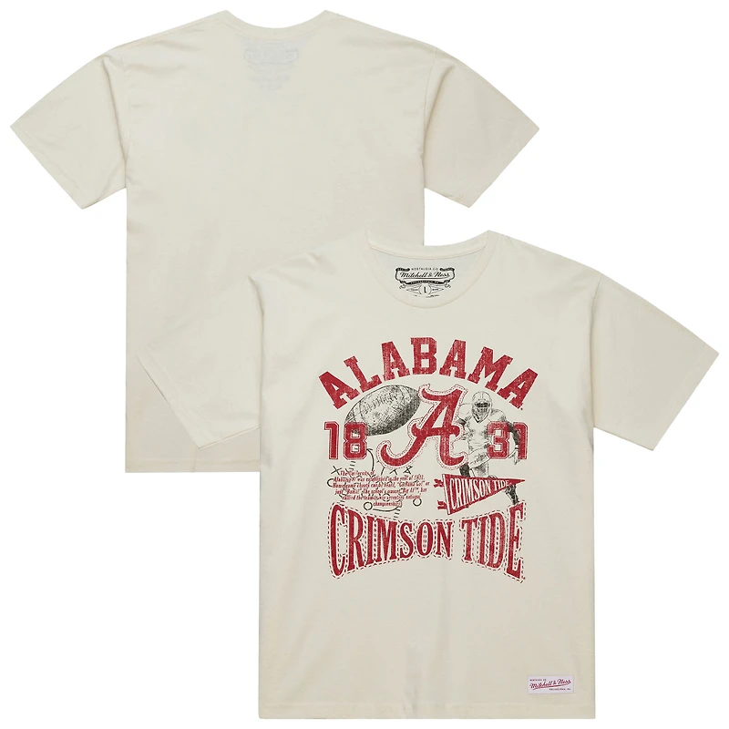 Men's Mitchell & Ness  Cream Alabama Crimson Tide Heritage Scholar T-Shirt