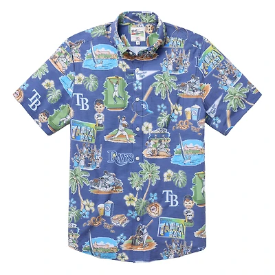 Men's Reyn Spooner  Blue Tampa Bay Rays Scenic Tri-Blend Performance Button-Up Top