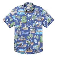 Men's Reyn Spooner  Blue Tampa Bay Rays Scenic Tri-Blend Performance Button-Up Top