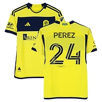 Jonathan Pérez Nashville SC Autographed Match-Used #24 Yellow adidas Jersey from the 2024 MLS Season - Size S